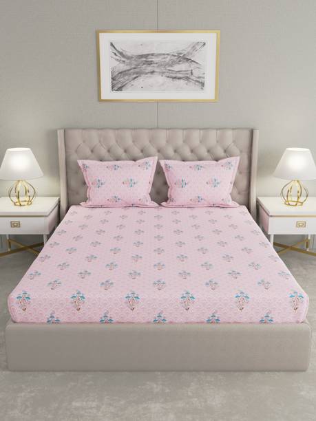 Raymond Home 210 TC Cotton King Motifs Flat Bedsheet