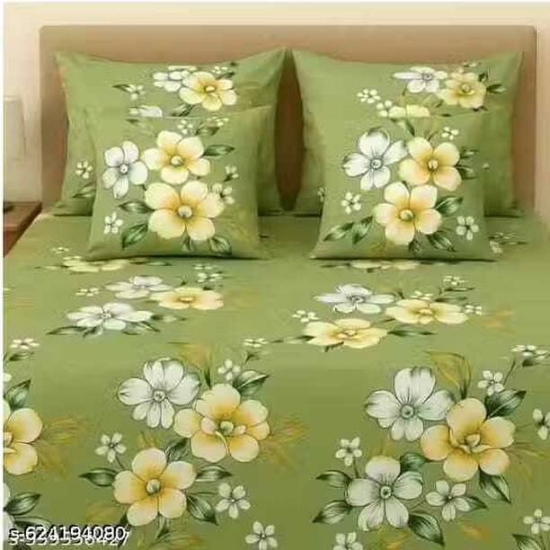 New Town Polycotton King Flat 320 TC Floral 1 Bedsheet