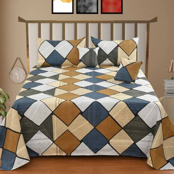 EVERLUSH Cotton King Flat 300 TC Printed Bedsheet