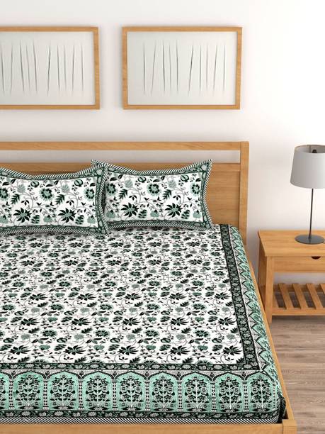 cosmicc 180 TC Cotton Double Printed Flat Bedsheet