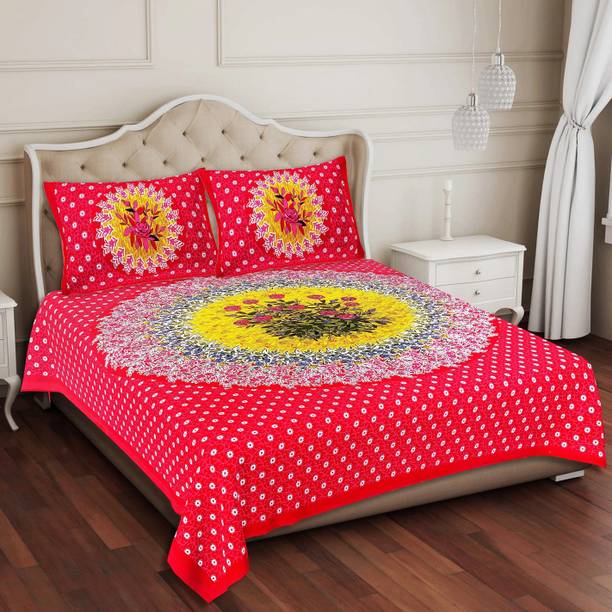 MAGICAL Cotton Double Flat 144 TC Printed Bedsheet