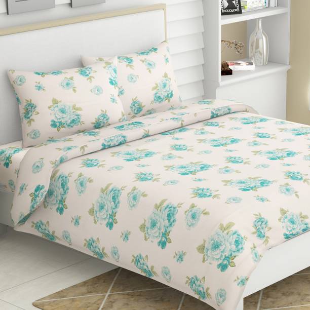 haus & kinder 120 TC Cotton King Printed Flat Bedsheet