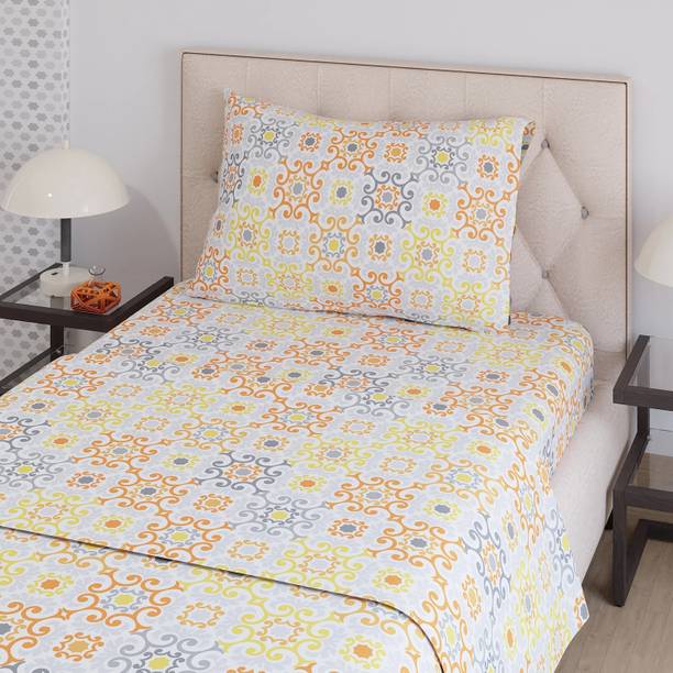 Layers 225 TC Cotton Blend Single Printed Flat Bedsheet