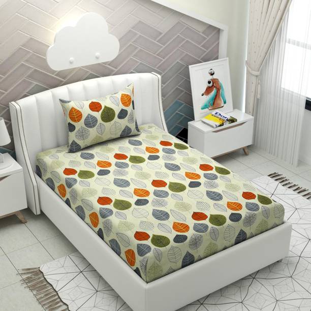 HIDECOR 250 TC Microfiber Single Floral Flat Bedsheet