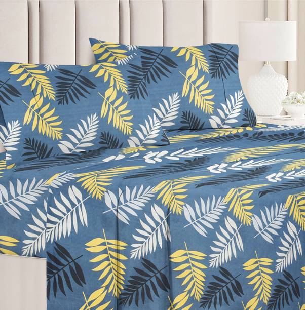 VAS COLLECTIONS 160 TC Cotton Double Floral Flat Bedsheet