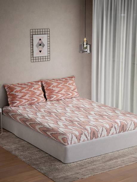 DDecor Cotton Queen Flat 136 TC Abstract Bedsheet