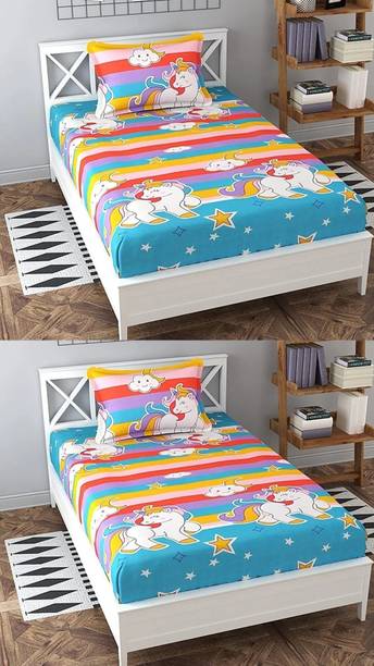 CREATURE Cotton Single Flat 220 TC Printed Bedsheet