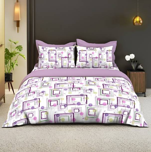 Bombay Dyeing Cotton King Flat 120 TC Floral 1 Bedsheet with 2 Pillow Covers