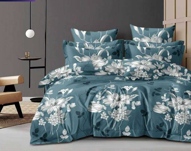 CHHILAKIYA 310 TC Cotton Double Printed Flat Bedsheet
