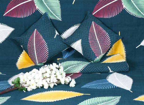 ANIKET 190 TC Cotton Double, King Printed Flat Bedsheet
