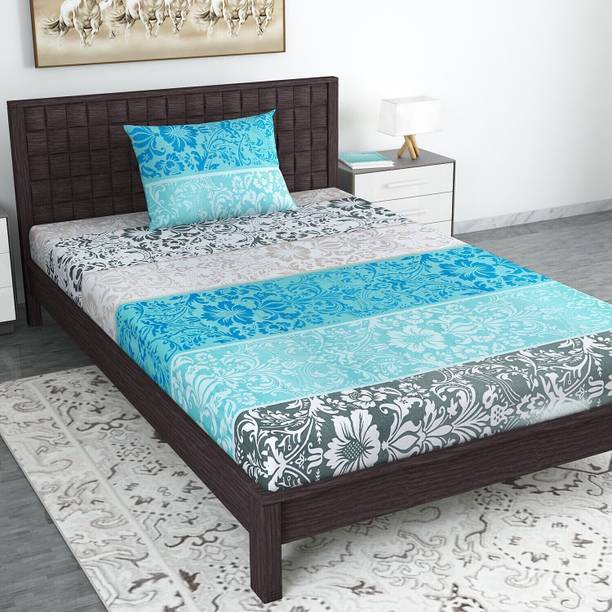 Divine Casa Cotton Single Flat 144 TC Floral Bedsheet