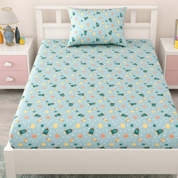 Mafatlal 144 TC Cotton Single Printed Flat Bedsheet