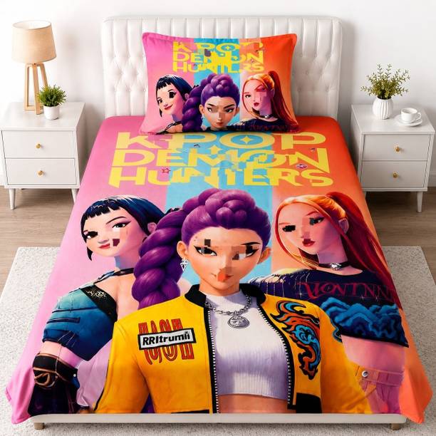 Tera13 Microfiber Single Flat 100 TC Cartoon 1 Bedsheet