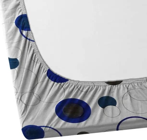 AMEYAA Cotton King Fitted (Elastic) 320 TC Printed Bedsheet