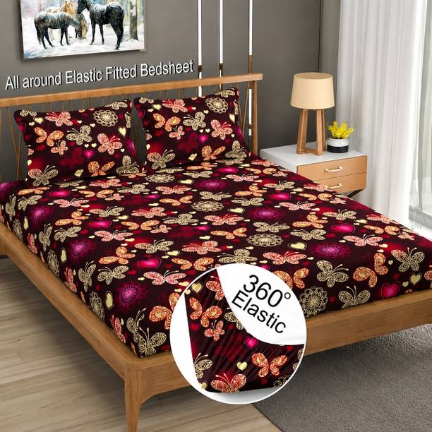 Radhya Fab Cotton King Fitted (Elastic) 220 TC Printed ...