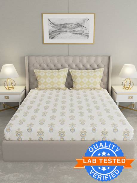 Raymond Home Cotton Double Flat 144 TC Motifs Bedsheet