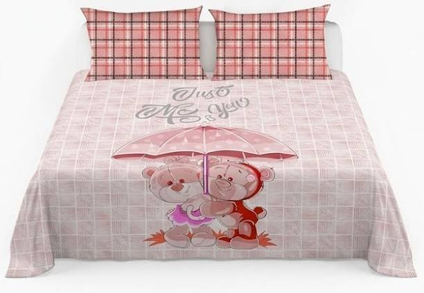 Shriramandsons Cotton Blend King, Super King Flat 200 TC Cartoon 1 Bedsheet