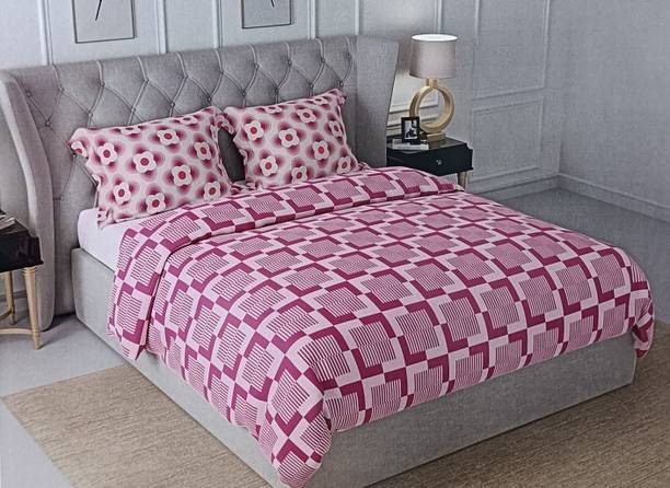 Raymond Home 120 TC Cotton Double Striped Flat Bedsheet