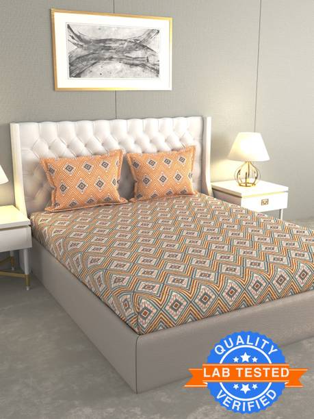 Raymond Home Cotton Double Flat 120 TC Geometric Bedshe...