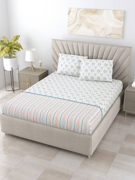 Bombay Dyeing 200 TC Cotton King Floral Flat Bedsheet