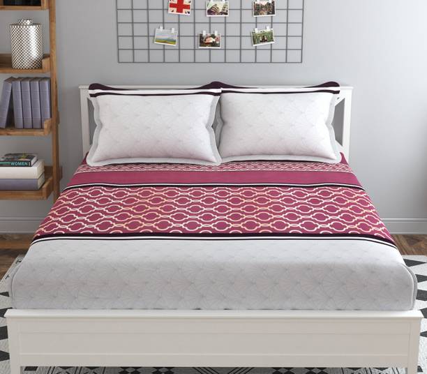 Mafatlal 210 TC Polycotton Double Geometric Flat Bedsheet
