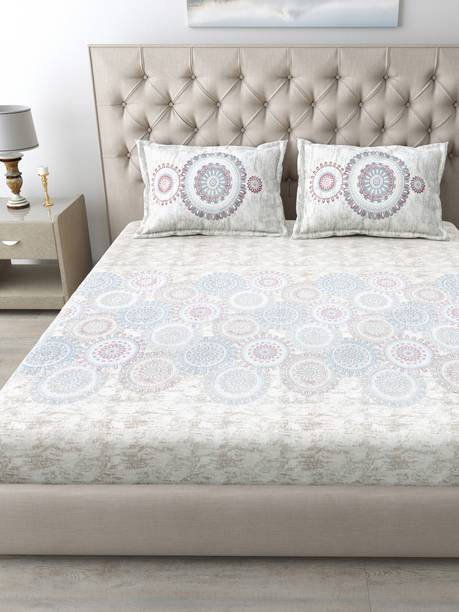 Mafatlal Cotton King Flat 186 TC Floral Bedsheet
