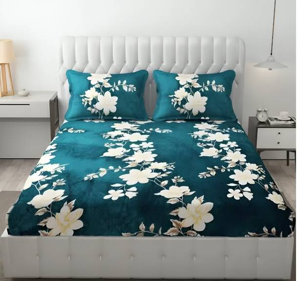 Comfolust Woolen King Fitted (Elastic) 240 TC Printed B...