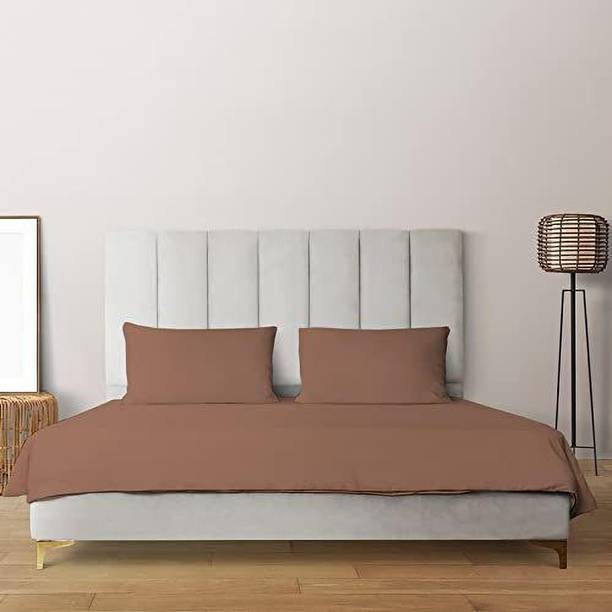 Livpure Smart 300 TC Cotton Single Solid Fitted (Elastic) Bedsheet