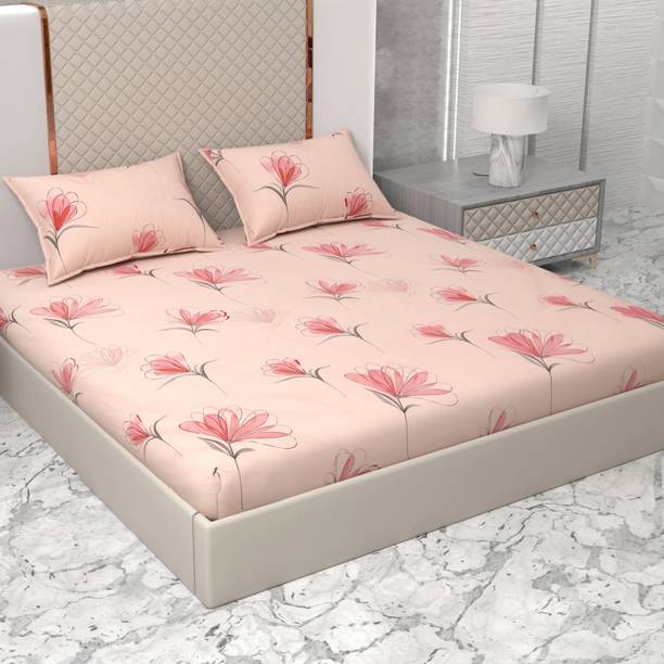 Star Weaves Cotton King Fitted (Elastic) 310 TC Printed...