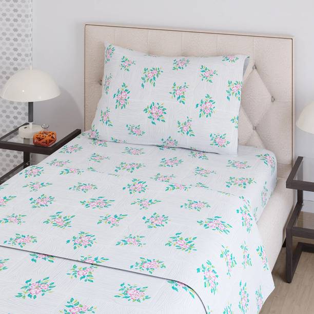 Layers 225 TC Cotton Blend Single Printed Flat Bedsheet