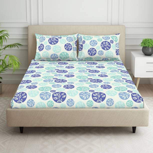 Welspun 120 TC Polycotton Double Floral Flat Bedsheet