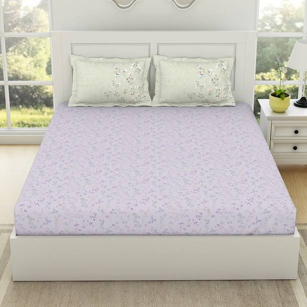 SPACES 144 TC Cotton Double Printed Flat Bedsheet