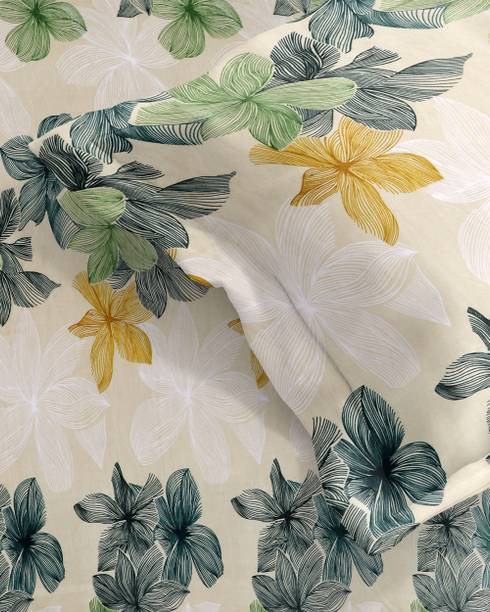 Moonroof Woolen Double Fitted (Elastic) 354 TC Printed Bedsheet