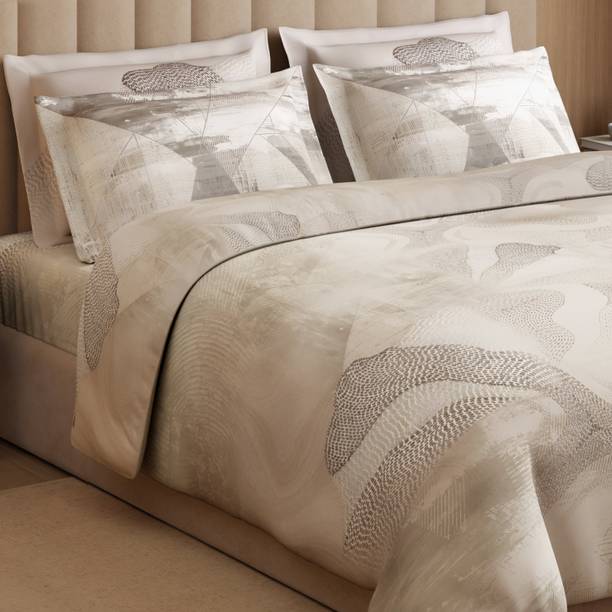 SPACES Cotton Double Flat 300 TC Abstract Bedsheet