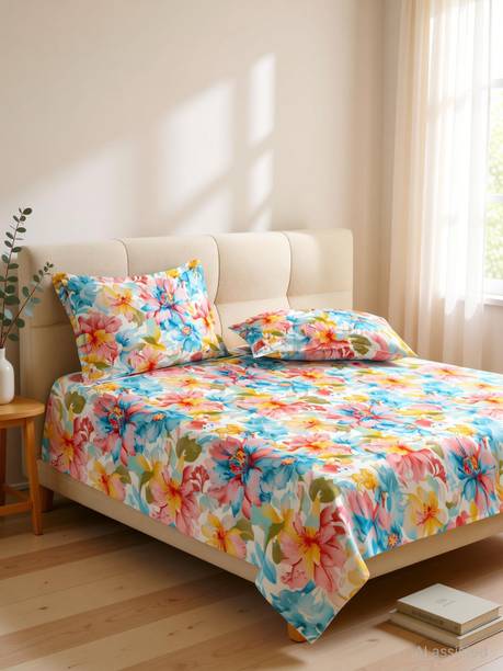 HIDECOR Microfiber King Fitted (Elastic) 280 TC Floral ...