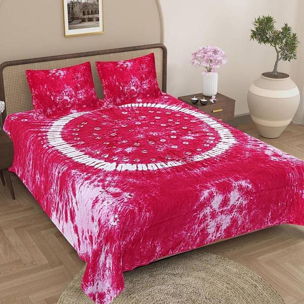 Jaipur Weaves Cotton Double Flat 144 TC Jaipuri Prints Bedsheet