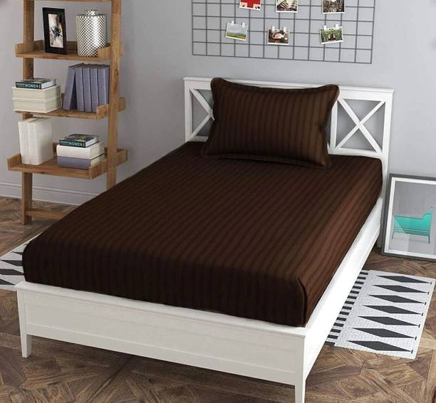 HOMYBEES Cotton Single Fitted (Elastic) 240 TC Abstract...