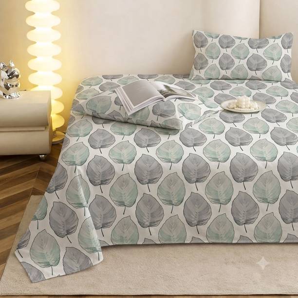 Home Stylish Cotton Double Flat 280 TC Floral 1 Bedsheet