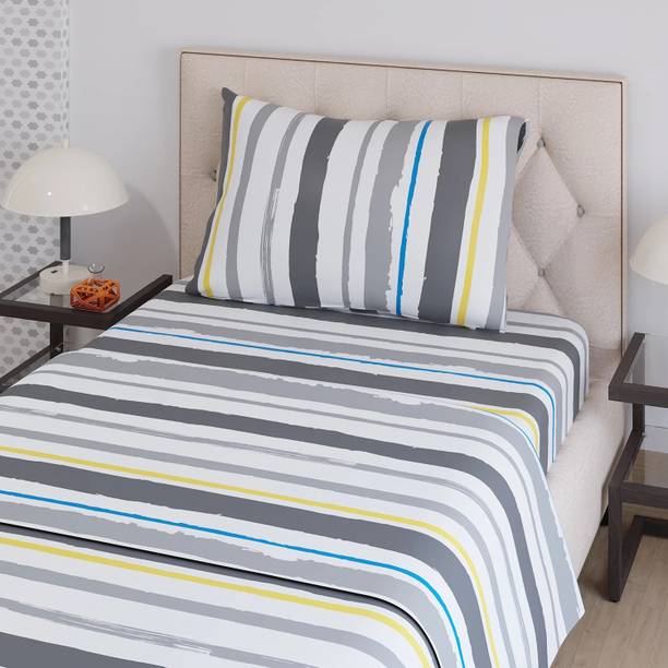 Layers 225 TC Cotton Blend Single Printed Flat Bedsheet