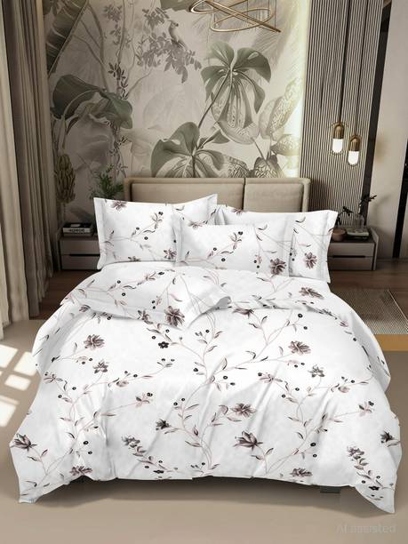 HONOR YOUR HOME Cotton Double Flat 186 TC Printed 1 Bedsheet with 2 Pillow Covers