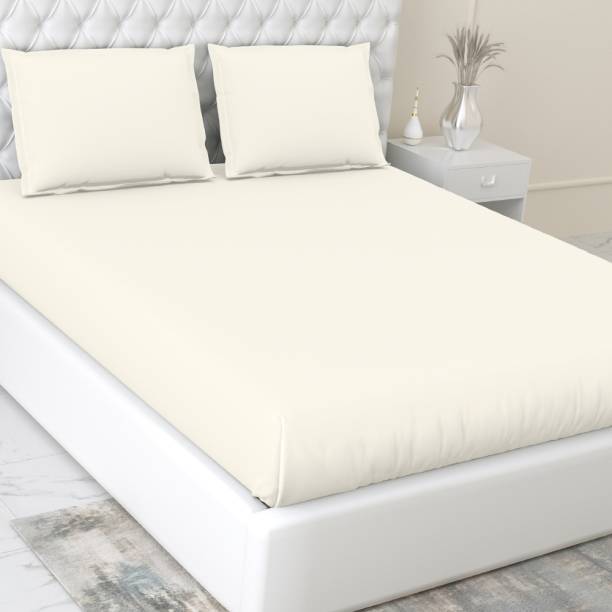haus & kinder 300 TC Cotton King Solid Flat Bedsheet
