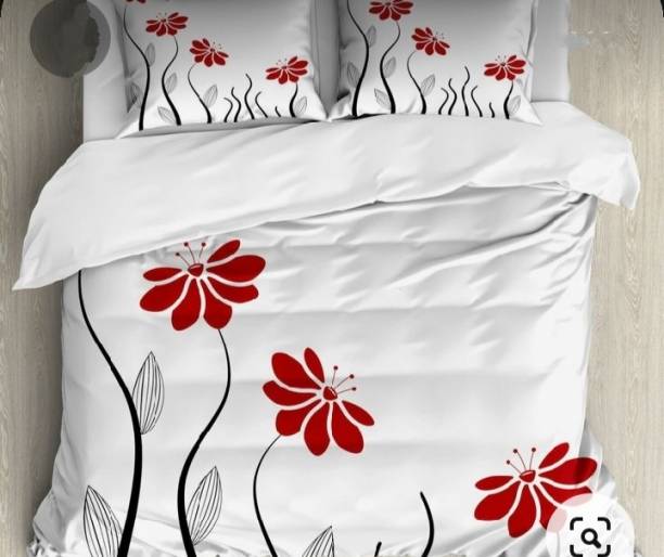 Agarwal Retails 300 TC Cotton King Embroidered Flat Bedsheet
