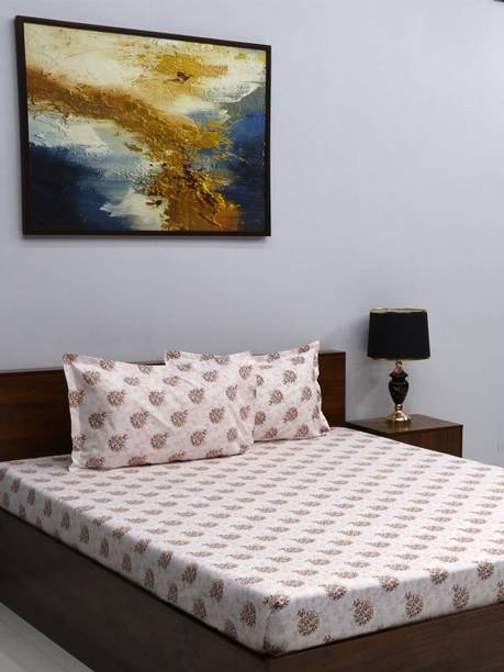 Bombay Dyeing 164 TC Microfiber Double Floral Flat Bedsheet
