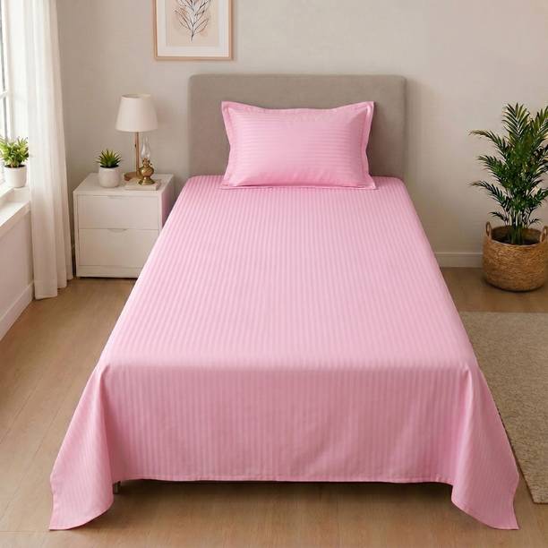 Mafatlal Cotton Single Flat 210 TC Striped 1 Bedsheet