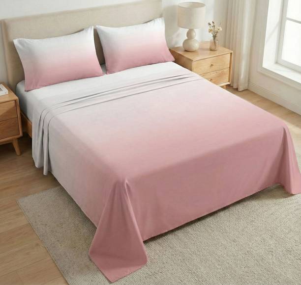VAS COLLECTIONS Cotton Blend Super King Flat 210 TC 7D Digital Bedsheet