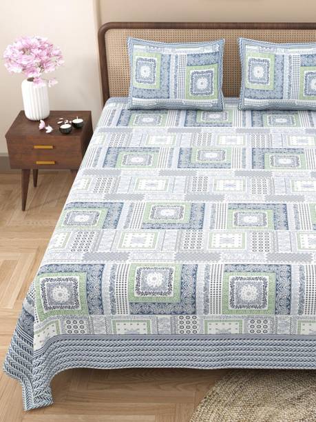 Flipkart SmartBuy 144 TC Cotton King Printed Flat Bedsheet