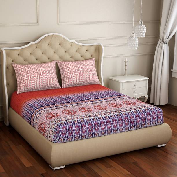 SPACES Cotton Queen Flat 210 TC Abstract Bedsheet