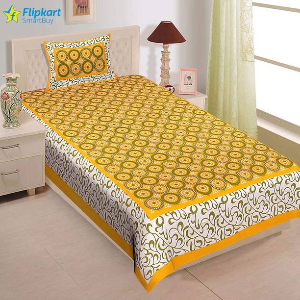 Flipkart SmartBuy 180 TC Cotton Single Jaipuri Prints Flat Bedsheet