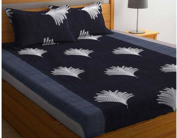 YTD TRADERS 220 TC Microfiber King Printed Flat Bedsheet