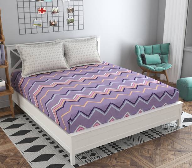 Mafatlal 160 TC Polycotton Double Abstract Flat Bedsheet